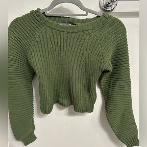Pretty Little Thing Cropped Rib Knit Sweater